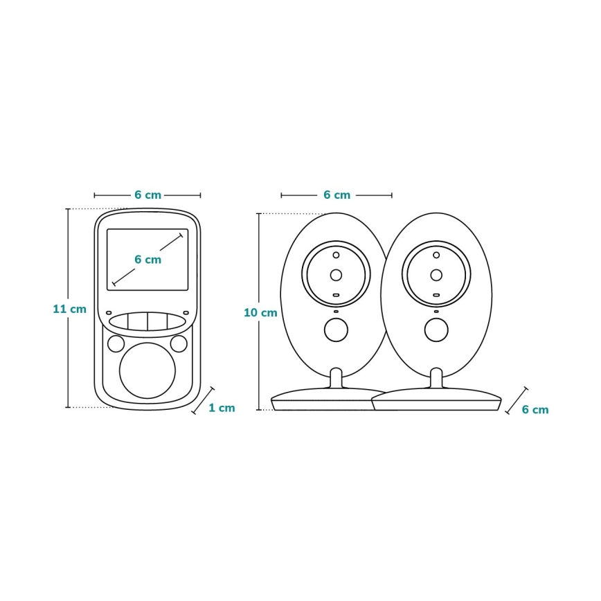 Lionelo - Monitor para bebé BABYLINE 5.1 230V 1000 mAh
