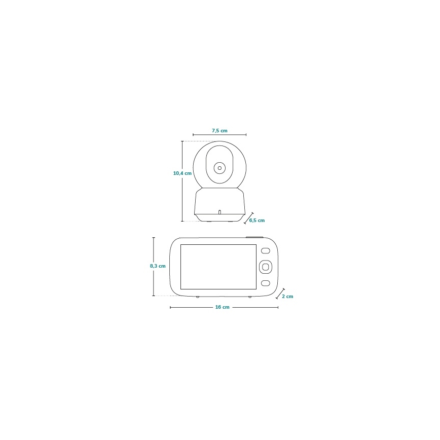 Lionelo - Monitor para bebés BABYLINE 9.1 5V 3600 mAh