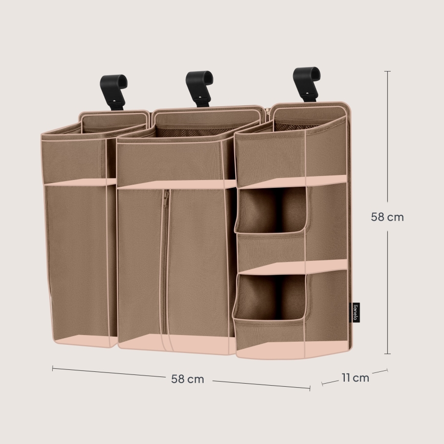 Lionelo - Organizador 3 en 1 para cuna SIDEPOCKET Beige