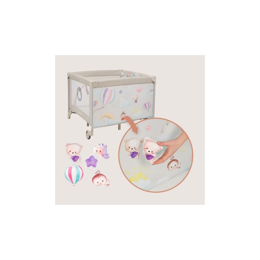 Lionelo - Parque de juegos MILLE PLUS Gris beige