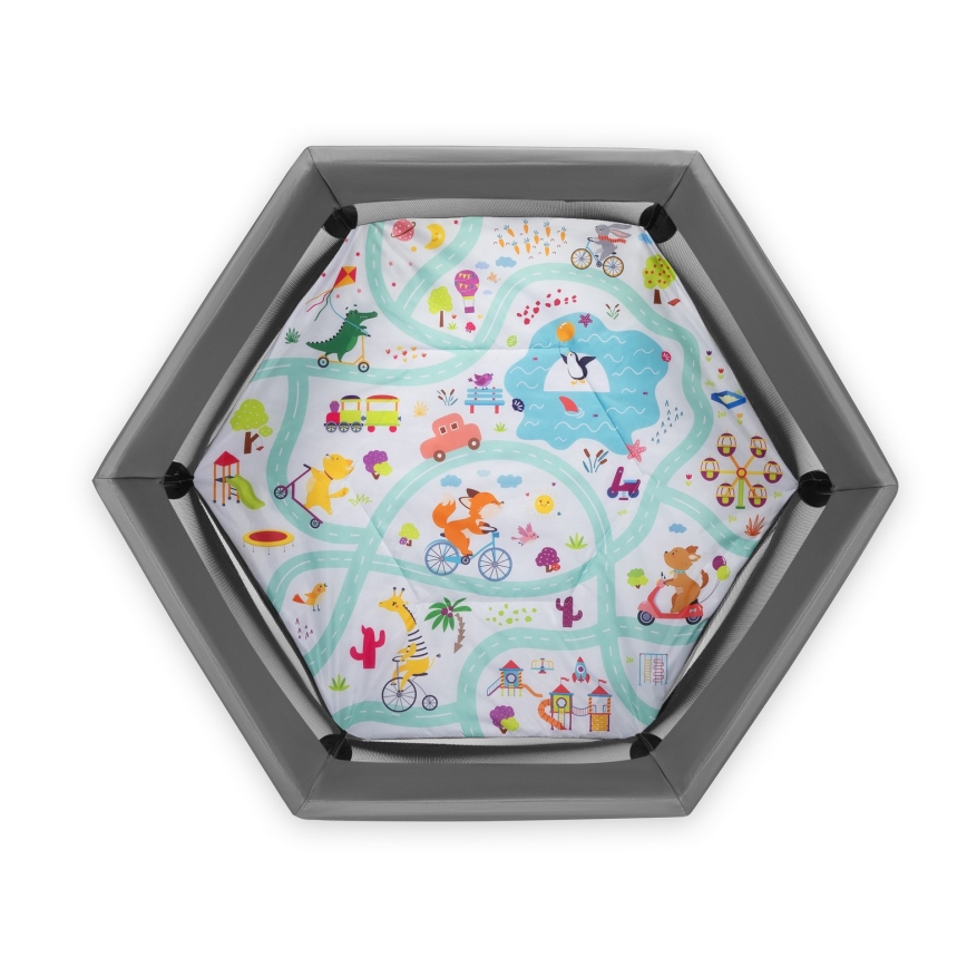 Lionelo - Parque de juegos ROEL Gris Multicolor