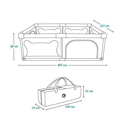 Lionelo - Parque de juegos WILLOW gris