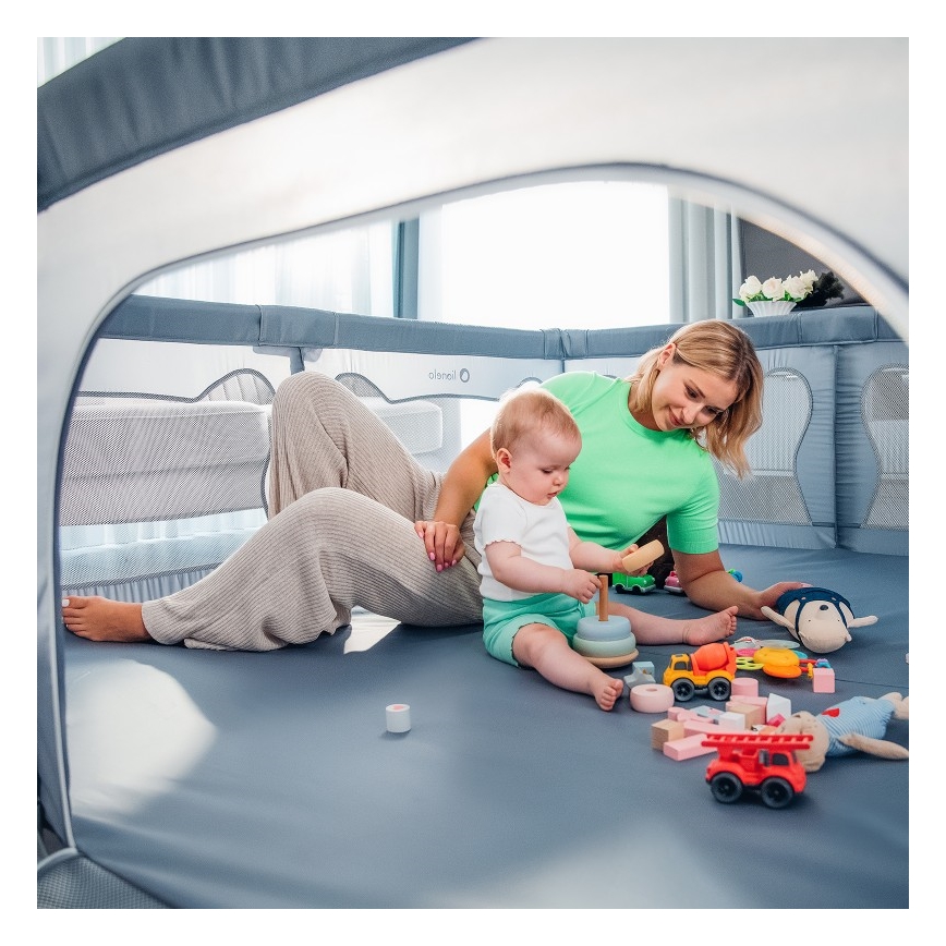 Lionelo - Parque de juegos WILLOW XL gris