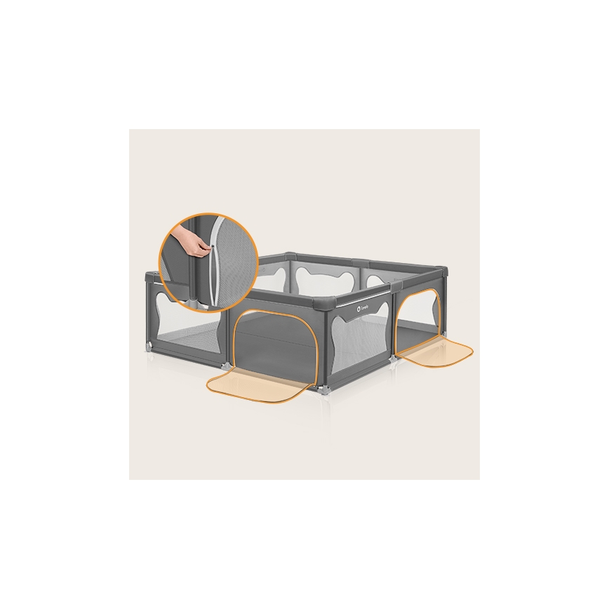 Lionelo - Parque de juegos WILLOW XL gris