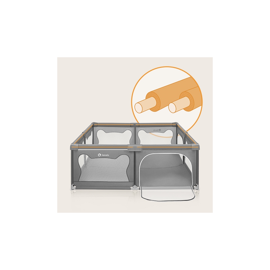 Lionelo - Parque de juegos WILLOW XL gris