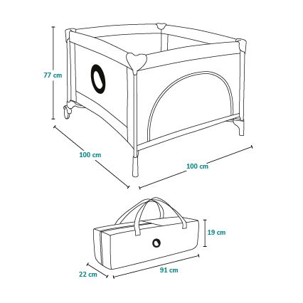 Lionelo - Parque infantil MILLE Gris y verde