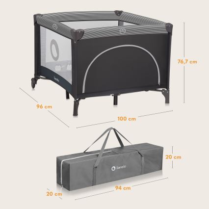 Lionelo - Parque para bebés BONNIE Gris estilo escandinavo