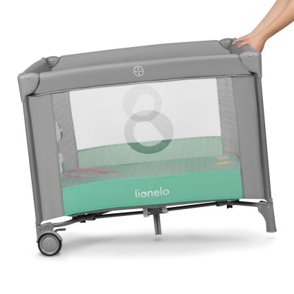 Lionelo - Parque para bebés MILLE Gris y Verde