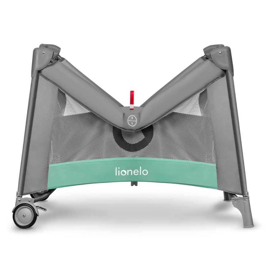 Lionelo - Parque para bebés MILLE Gris y Verde