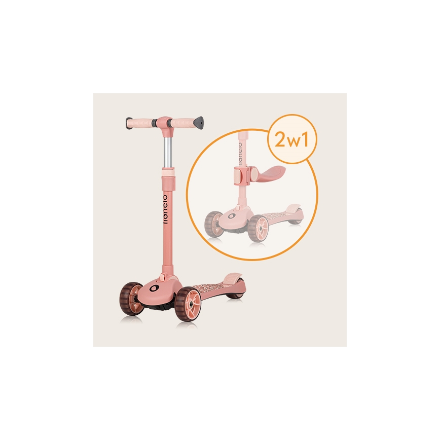 Lionelo - Patinete infantil 2 en 1 FRANKY rosa