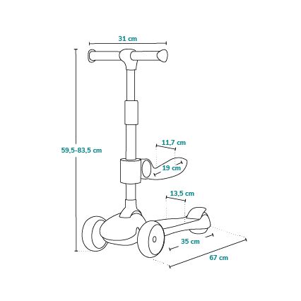 Lionelo - Patinete infantil 2 en 1 FRANKY rosa