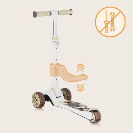 Lionelo - Patinete infantil 2en1 FRANKY blanco/beige