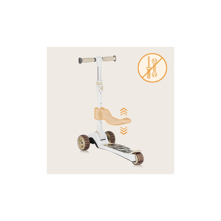 Lionelo - Patinete infantil 2en1 FRANKY blanco/beige