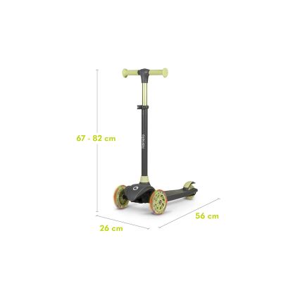Lionelo - Patinete infantil JESSY gris/verde