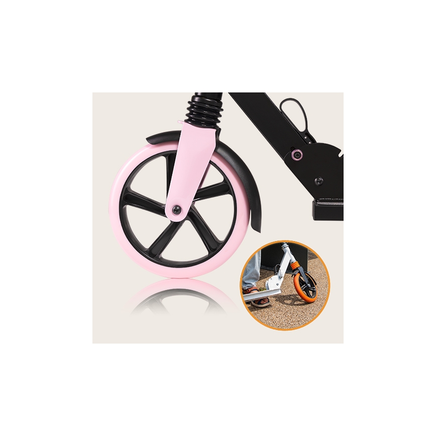 Lionelo - Patinete infantil LUCA negro/rosa