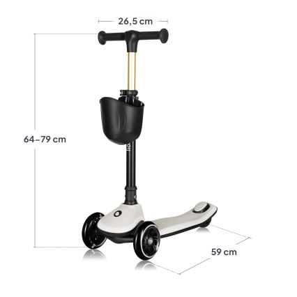 Lionelo - Patinete infantil MEY 3xAAA Beige Arena