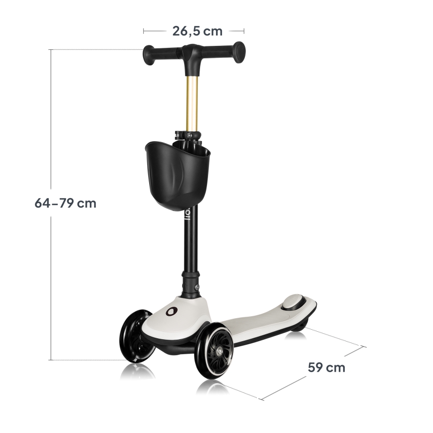 Lionelo - Patinete infantil MEY 3xAAA Beige Arena