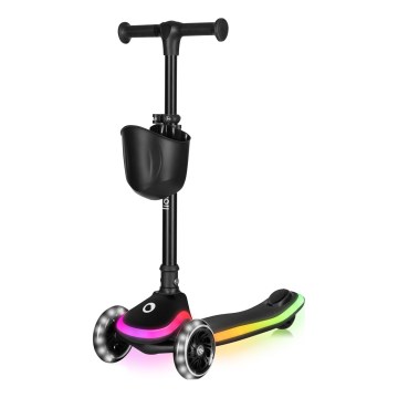 Lionelo - Patinete infantil MEY 3xAAA Negro Ónix