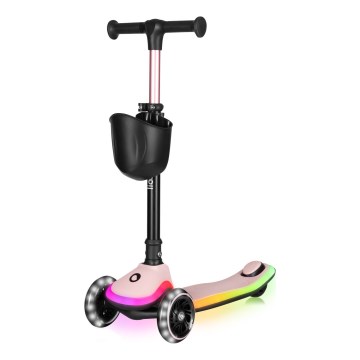 Lionelo - Patinete infantil MEY 3xAAA Rosa