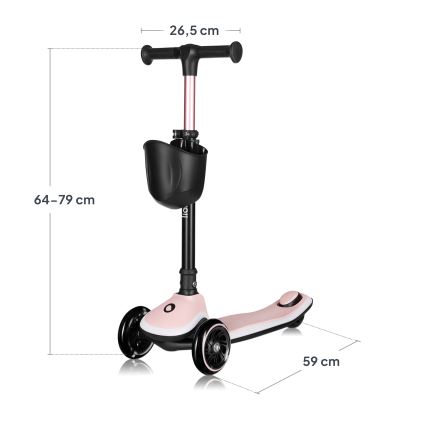 Lionelo - Patinete infantil MEY 3xAAA Rosa