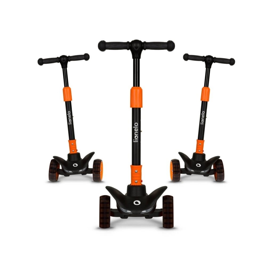 Lionelo - Patinete infantil TIMMY 3xAA naranja/negro