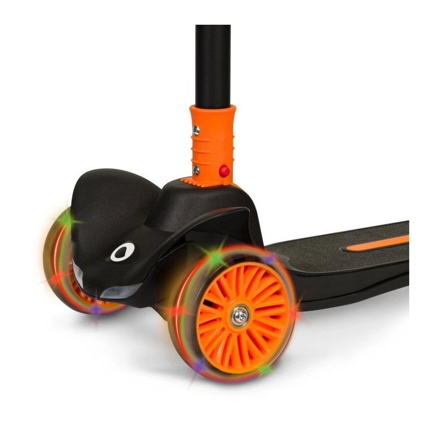 Lionelo - Patinete infantil TIMMY 3xAA naranja/negro