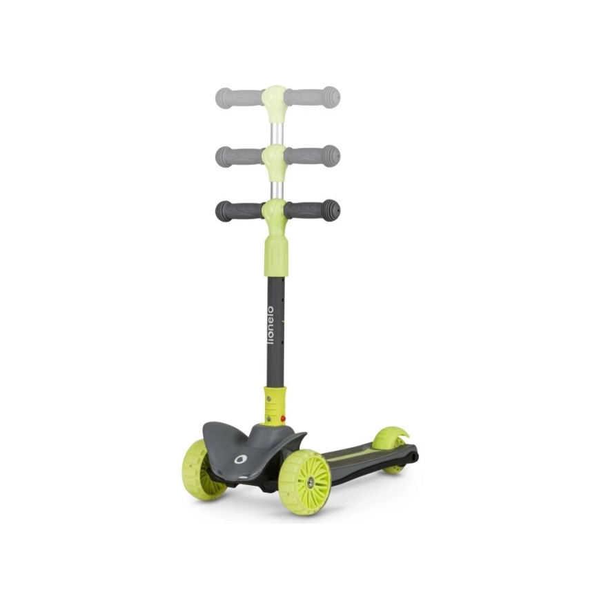 Lionelo - Patinete infantil TIMMY 3xAA verde/gris