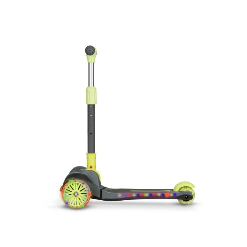 Lionelo - Patinete infantil TIMMY 3xAA verde/gris