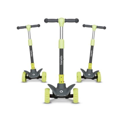 Lionelo - Patinete infantil TIMMY 3xAA verde/gris