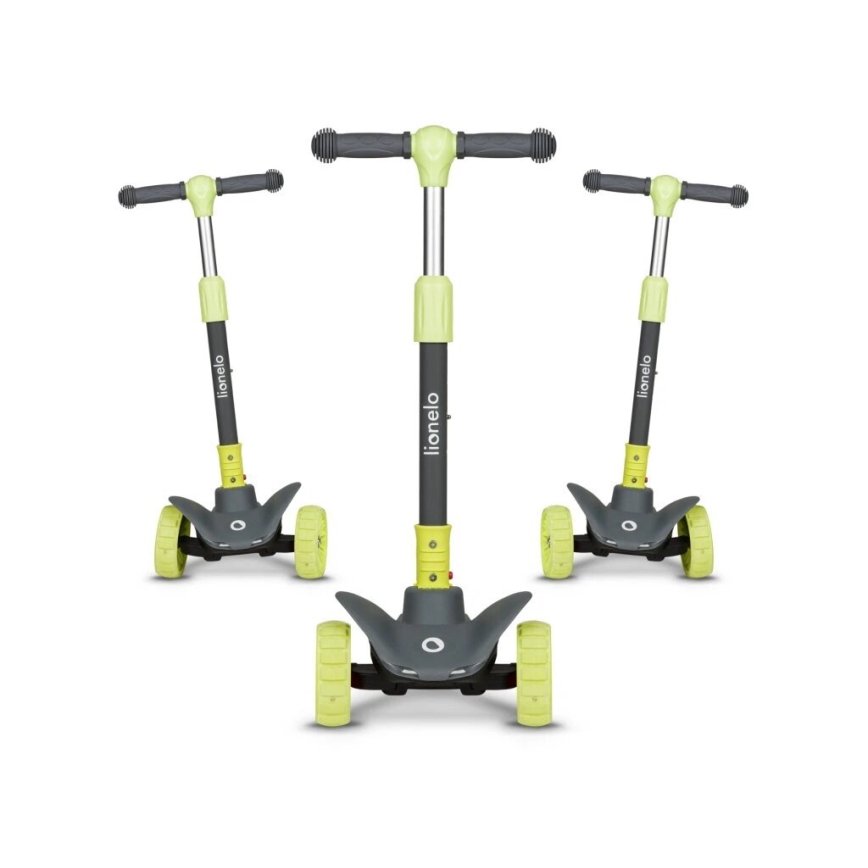 Lionelo - Patinete infantil TIMMY 3xAA verde/gris