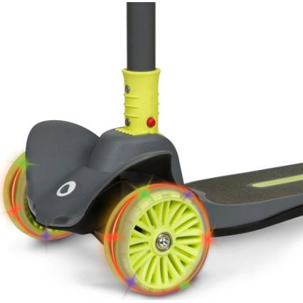 Lionelo - Patinete infantil TIMMY 3xAA verde/gris