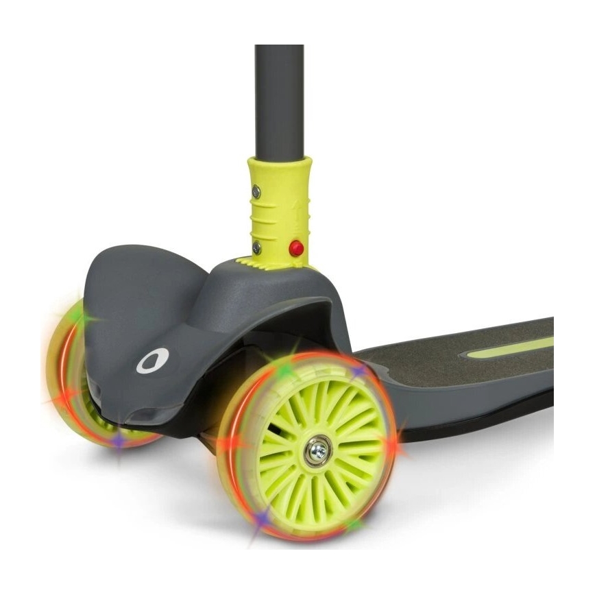 Lionelo - Patinete infantil TIMMY 3xAA verde/gris