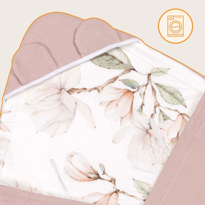 Lionelo - Saco envolvente para silla de coche TRAVEL SWADDLE 90x90 cm Beige Magnolia