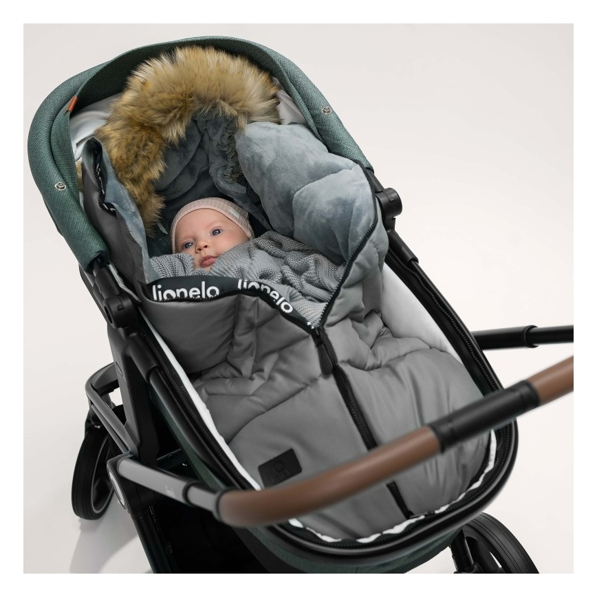Lionelo - Saco para silla de paseo infantil FRODE Gris Paloma