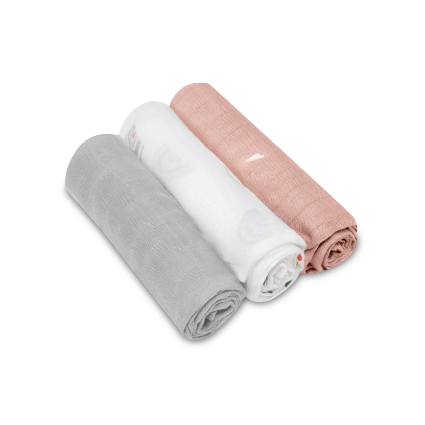 Lionelo - Set de 3 muselinas de bambú 70x70 cm Rainbow