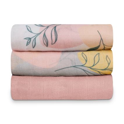 Lionelo - Set de 3 muselinas de bambú BAMBOO SET 70x70 cm Leaf
