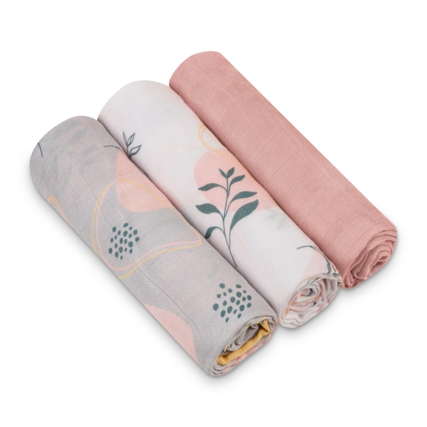 Lionelo - Set de 3 muselinas de bambú BAMBOO SET 70x70 cm Leaf