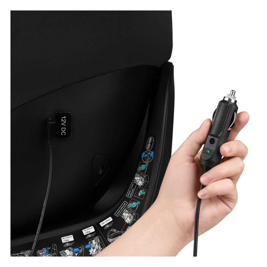 Lionelo - Silla de coche giratoria con base BRAAM AIR i-Size 40-150 cm Negro Carbono