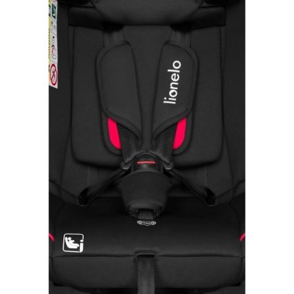 Lionelo - Silla de coche AART i-Size 40-150 cm negra/roja