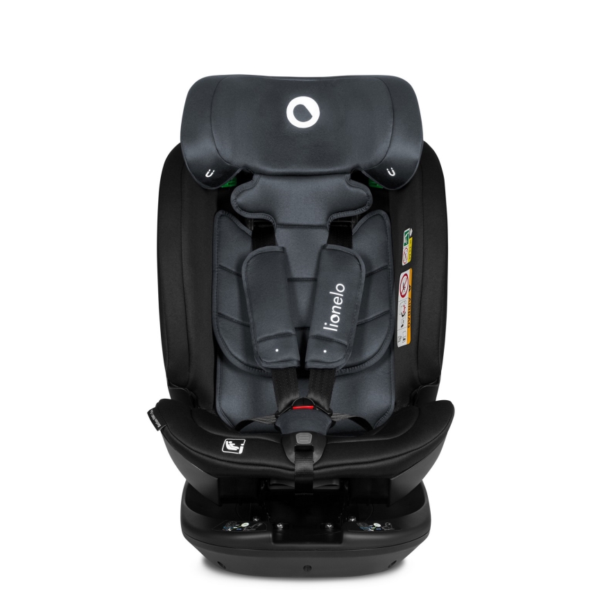 Lionelo - Silla de coche BASTIAAN i-Size con base giratoria 40-150 cm Gris Piedra