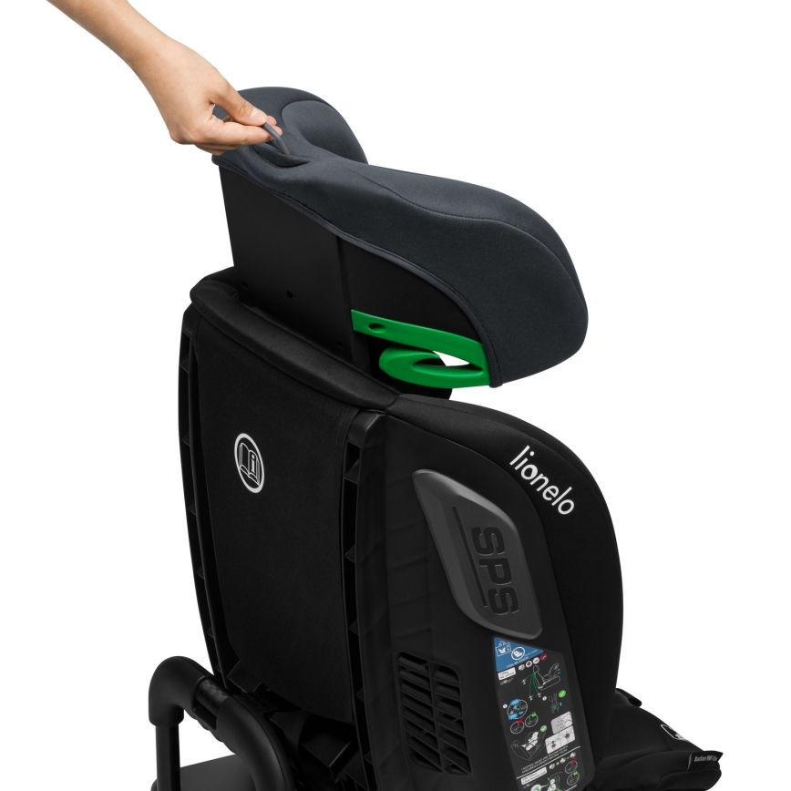 Lionelo - Silla de coche BASTIAAN i-Size con base giratoria 40-150 cm Gris Piedra