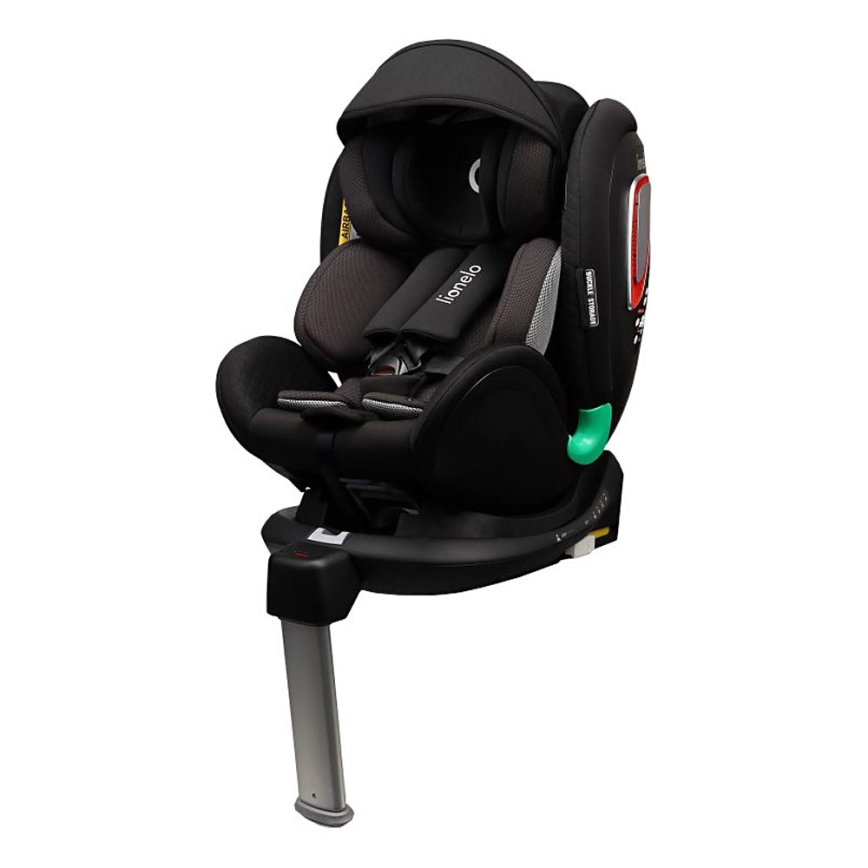 Lionelo - Silla de coche con base giratoria ANTOON PLUS i-Size 40-105 cm Negro ónix