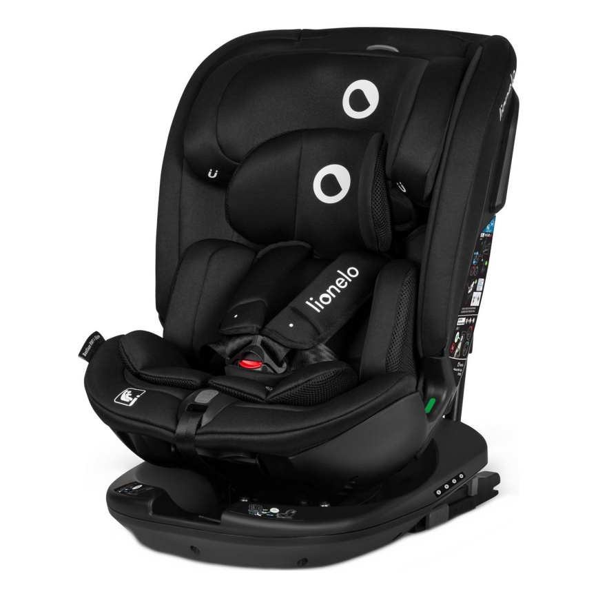 Lionelo - Silla de coche con base giratoria BASTIAAN i-Size 40-150 cm Black Carbon