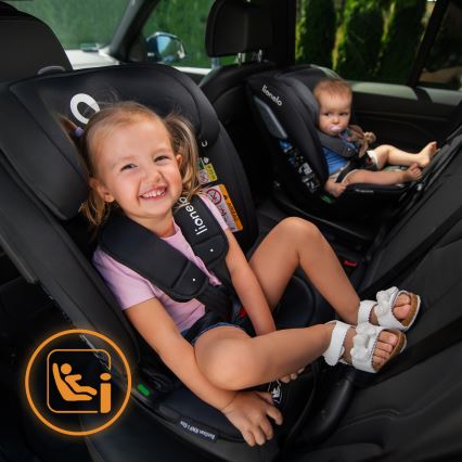 Lionelo - Silla de coche con base giratoria BASTIAAN i-Size 40-150 cm Black Carbon