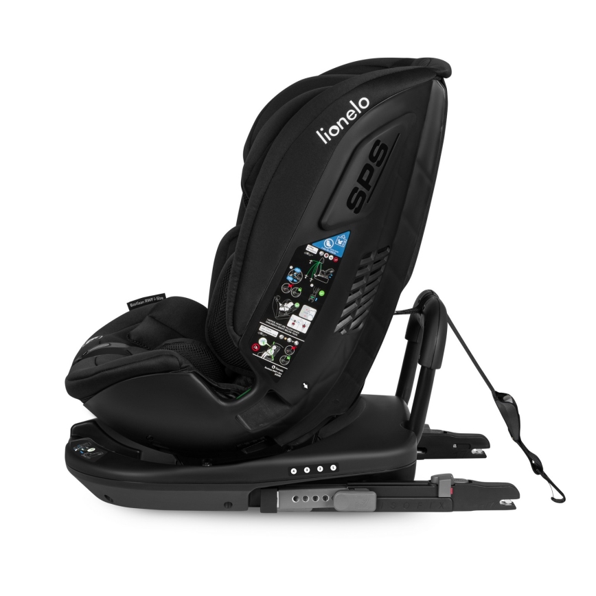 Lionelo - Silla de coche con base giratoria BASTIAAN i-Size 40-150 cm Black Carbon