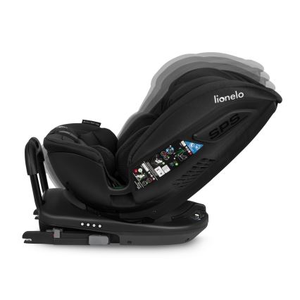 Lionelo - Silla de coche con base giratoria BASTIAAN i-Size 40-150 cm Black Carbon