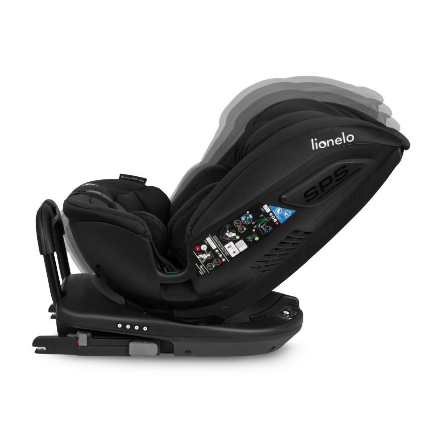 Lionelo - Silla de coche con base giratoria BASTIAAN i-Size 40-150 cm Black Carbon