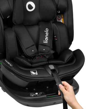 Lionelo - Silla de coche con base giratoria BASTIAAN i-Size 40-150 cm Black Carbon