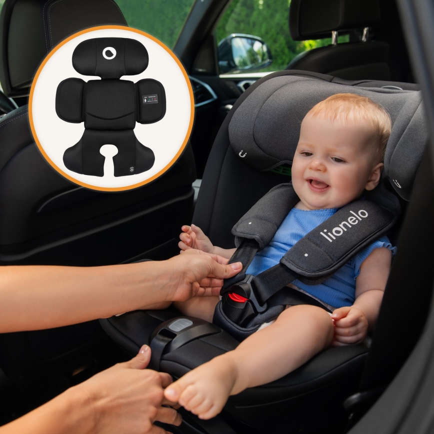 Lionelo - Silla de coche con base giratoria BASTIAAN i-Size 40-150 cm Negro Carbono