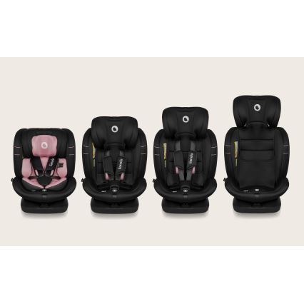 Lionelo - Silla de coche con base giratoria BASTIAAN i-Size 40-150 cm Rosa Pink